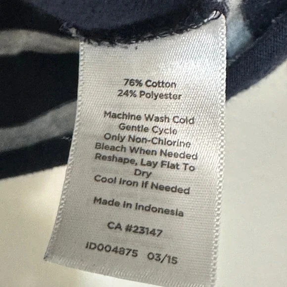 T by Talbots Women's Striped Popover Top Women's MP‎ Funnel Neck Beach Relaxed - Picture 7 of 10